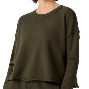 Organic cotton French Terry sweatshirt-Seaweed Green